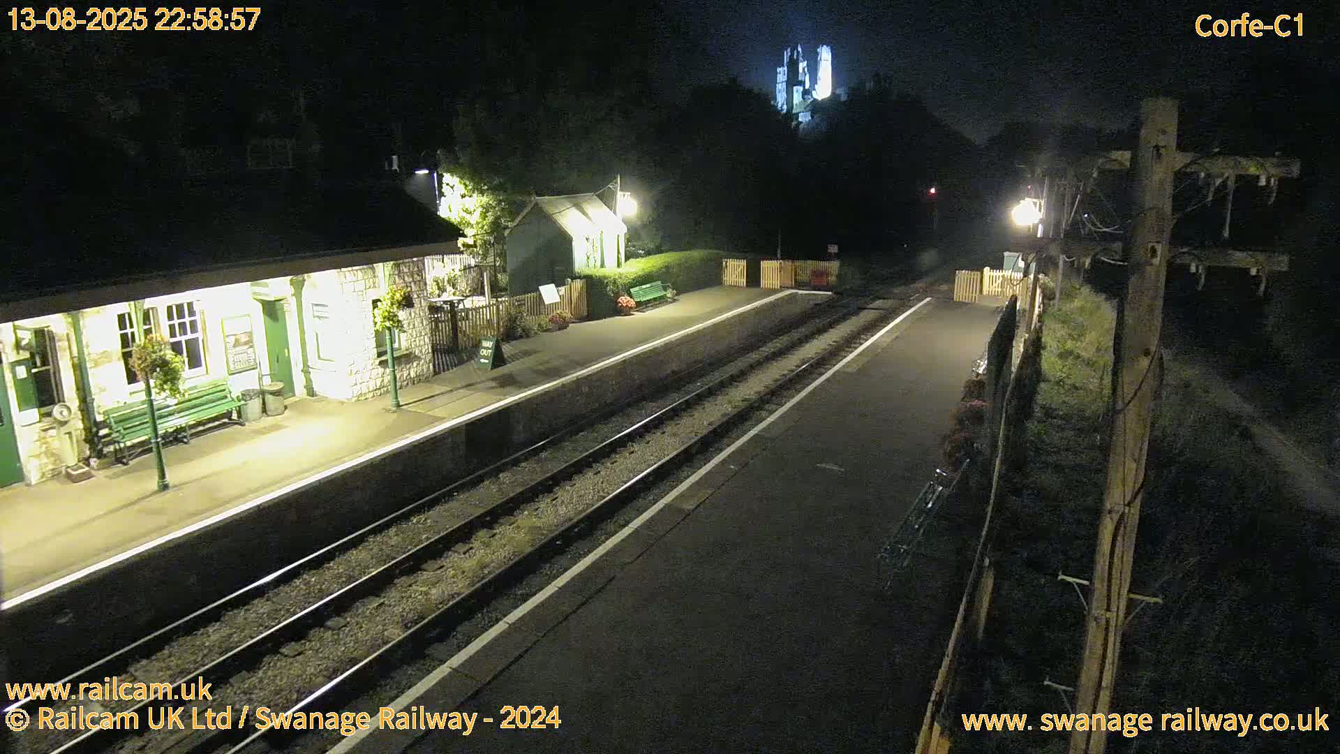 Corfe Castle View & Corfe Railway Station Live Cam - Purbeck, Dorset, South West, England, United Kingdom