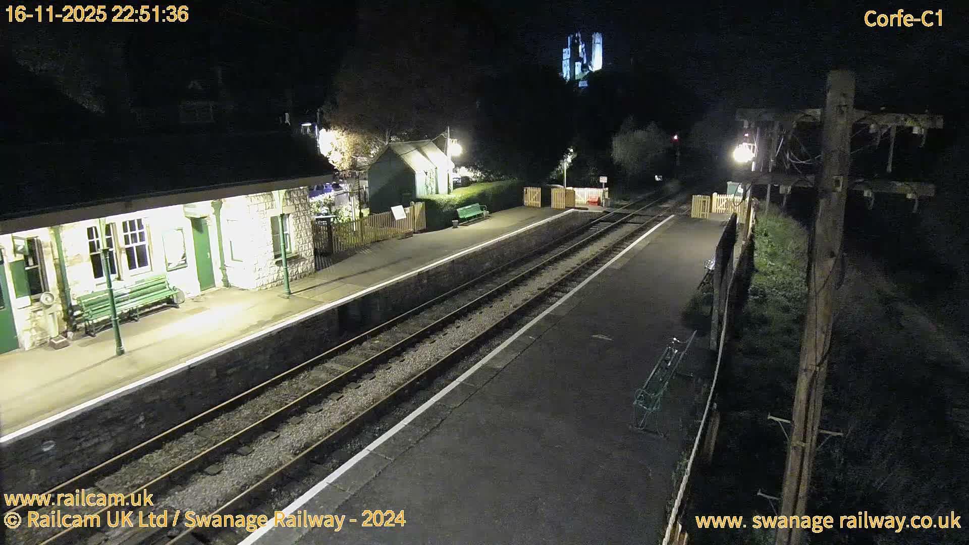 Corfe Castle View & Corfe Railway Station Live Cam - Purbeck, Dorset, South West, England, United Kingdom