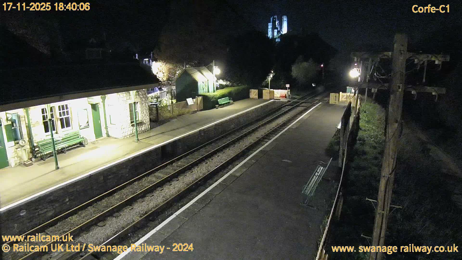Corfe Castle View & Corfe Railway Station Live Cam - Purbeck, Dorset, South West, England, United Kingdom