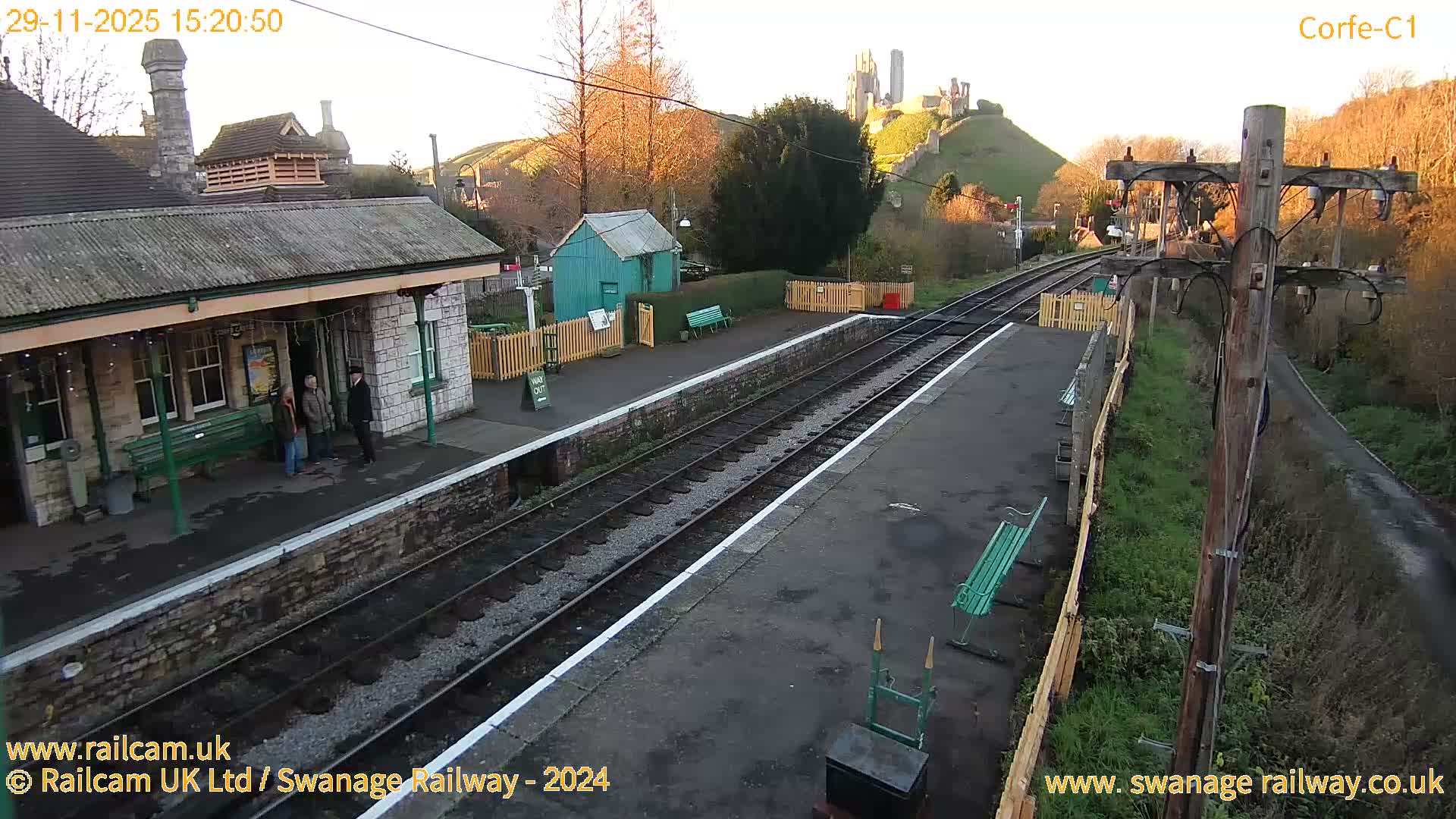 Corfe Castle View & Corfe Railway Station Live Cam - Purbeck, Dorset, South West, England, United Kingdom