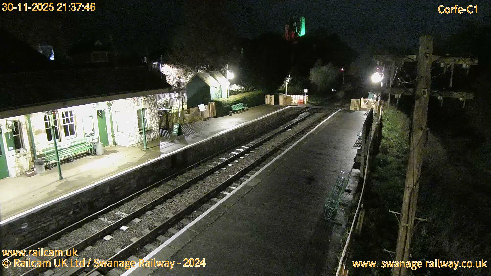 Corfe Castle View & Corfe Railway Station Live Cam - Purbeck, Dorset, South West, England, United Kingdom
