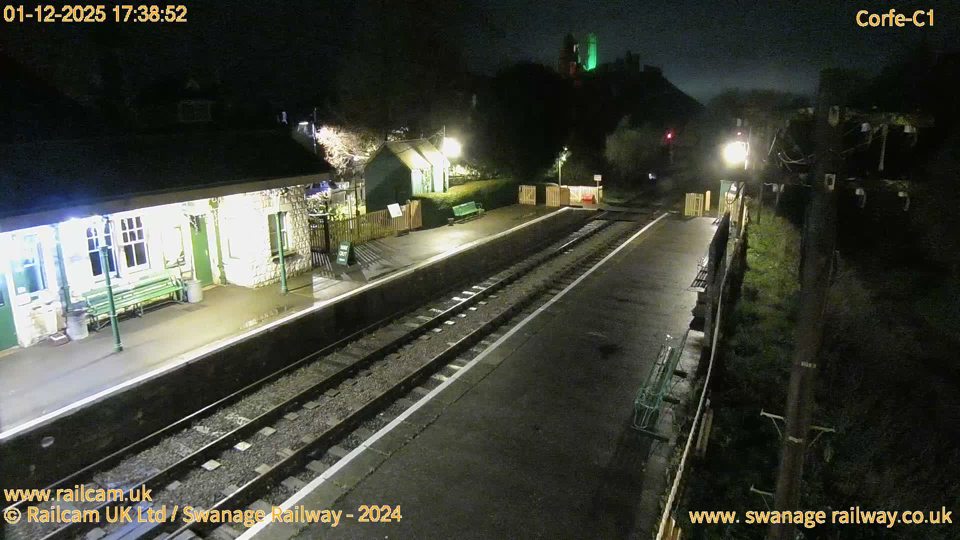 Corfe Castle View & Corfe Railway Station Live Cam - Purbeck, Dorset, South West, England, United Kingdom