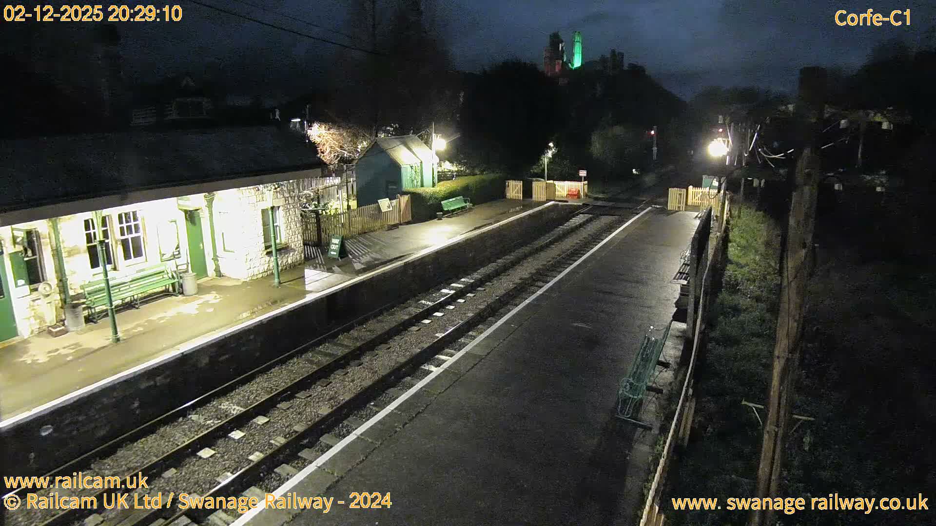 Corfe Castle View & Corfe Railway Station Live Cam - Purbeck, Dorset, South West, England, United Kingdom