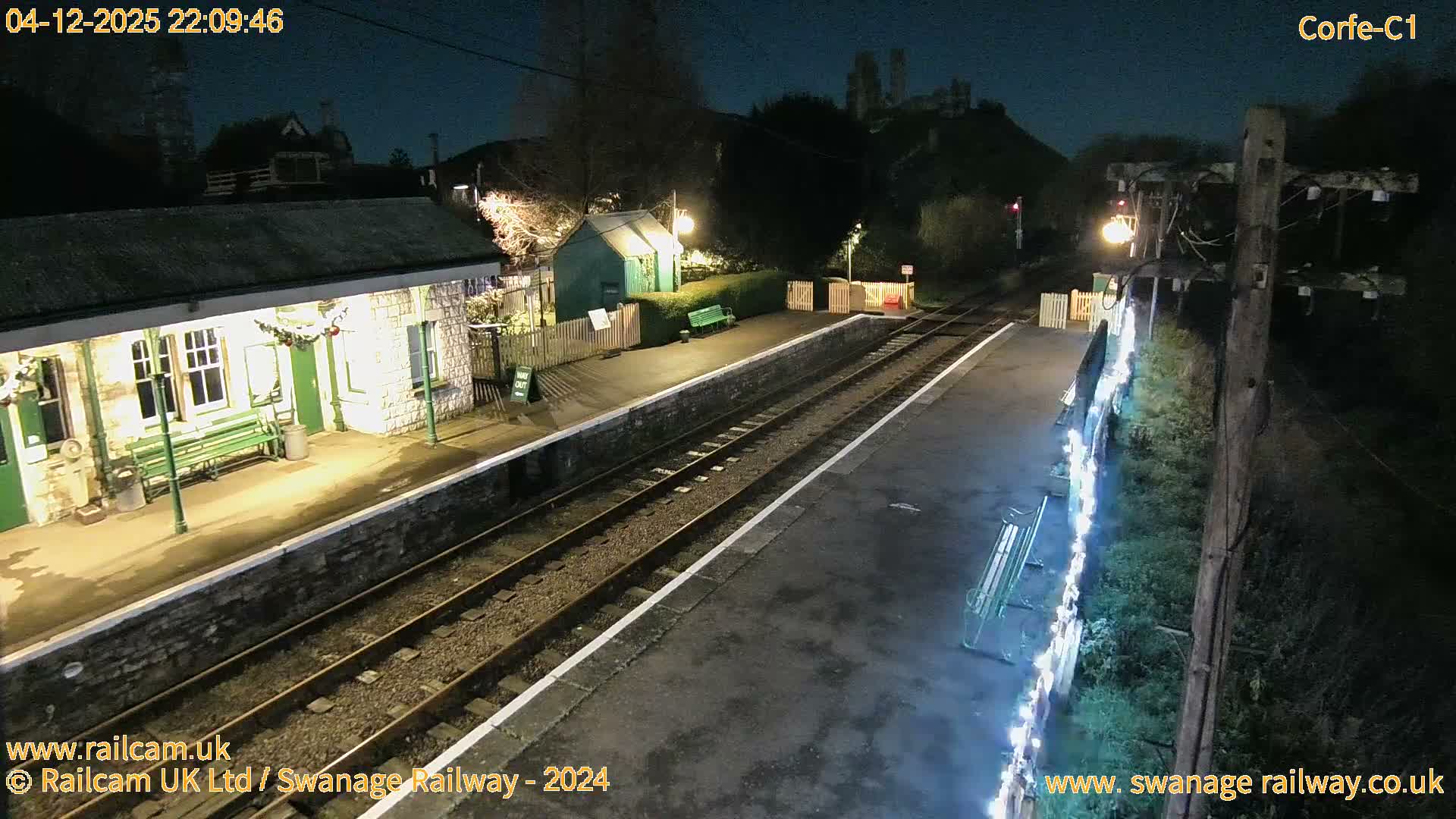 Corfe Castle View & Corfe Railway Station Live Cam - Purbeck, Dorset, South West, England, United Kingdom