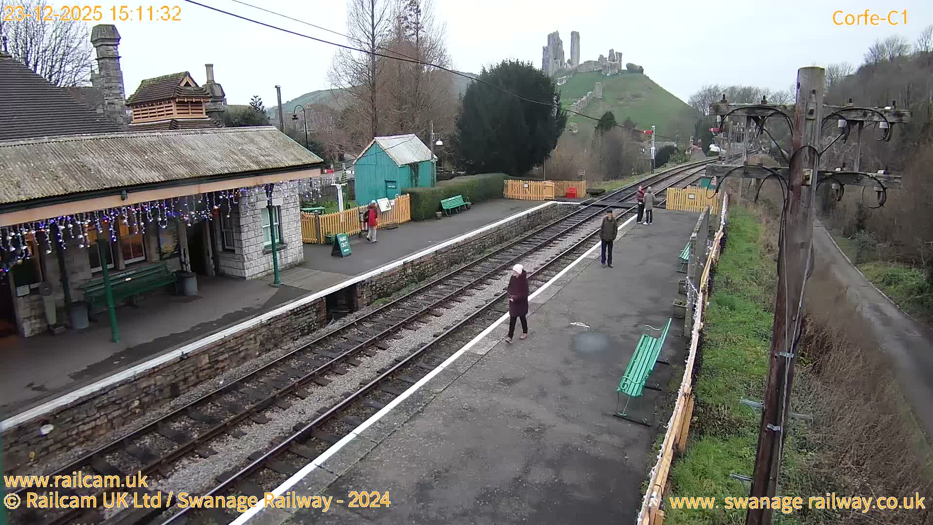 Corfe Castle View & Corfe Railway Station Live Cam - Purbeck, Dorset, South West, England, United Kingdom