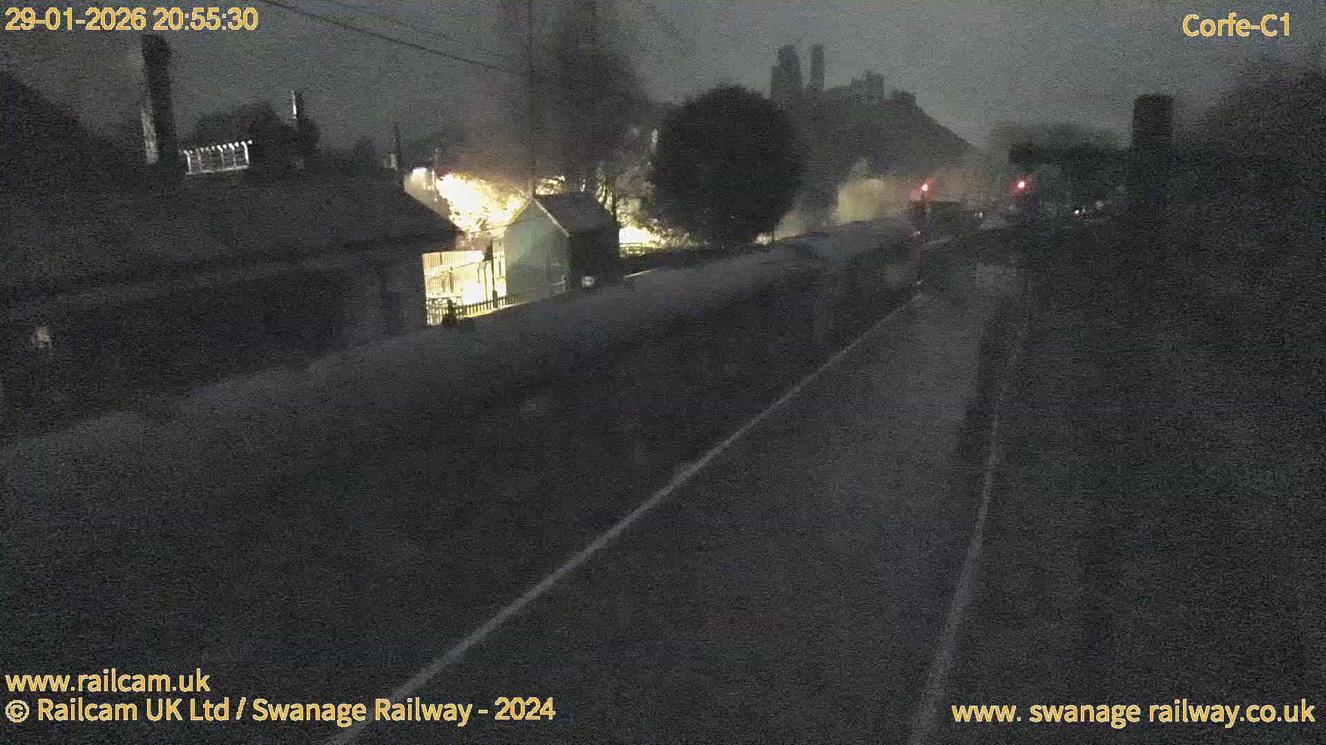 Corfe Castle View & Corfe Railway Station Live Cam - Purbeck, Dorset, South West, England, United Kingdom