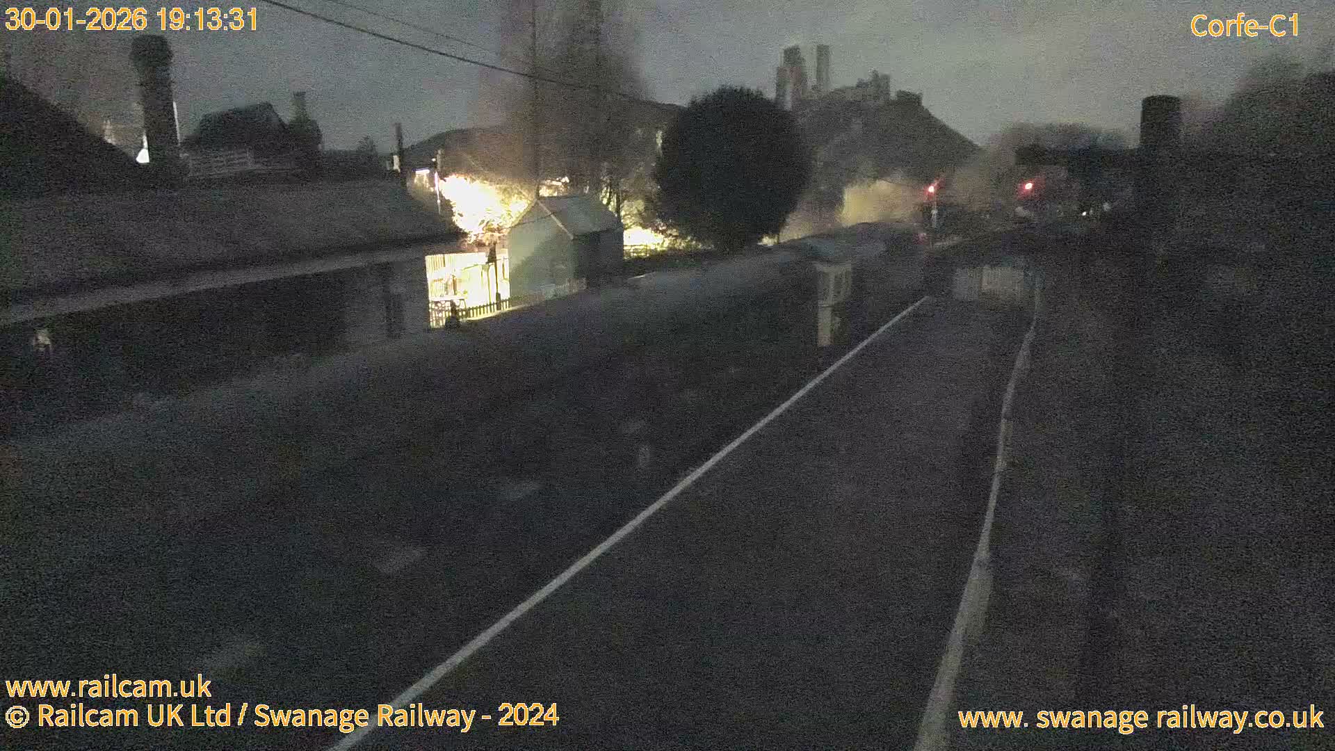 Corfe Castle View & Corfe Railway Station Live Cam - Purbeck, Dorset, South West, England, United Kingdom