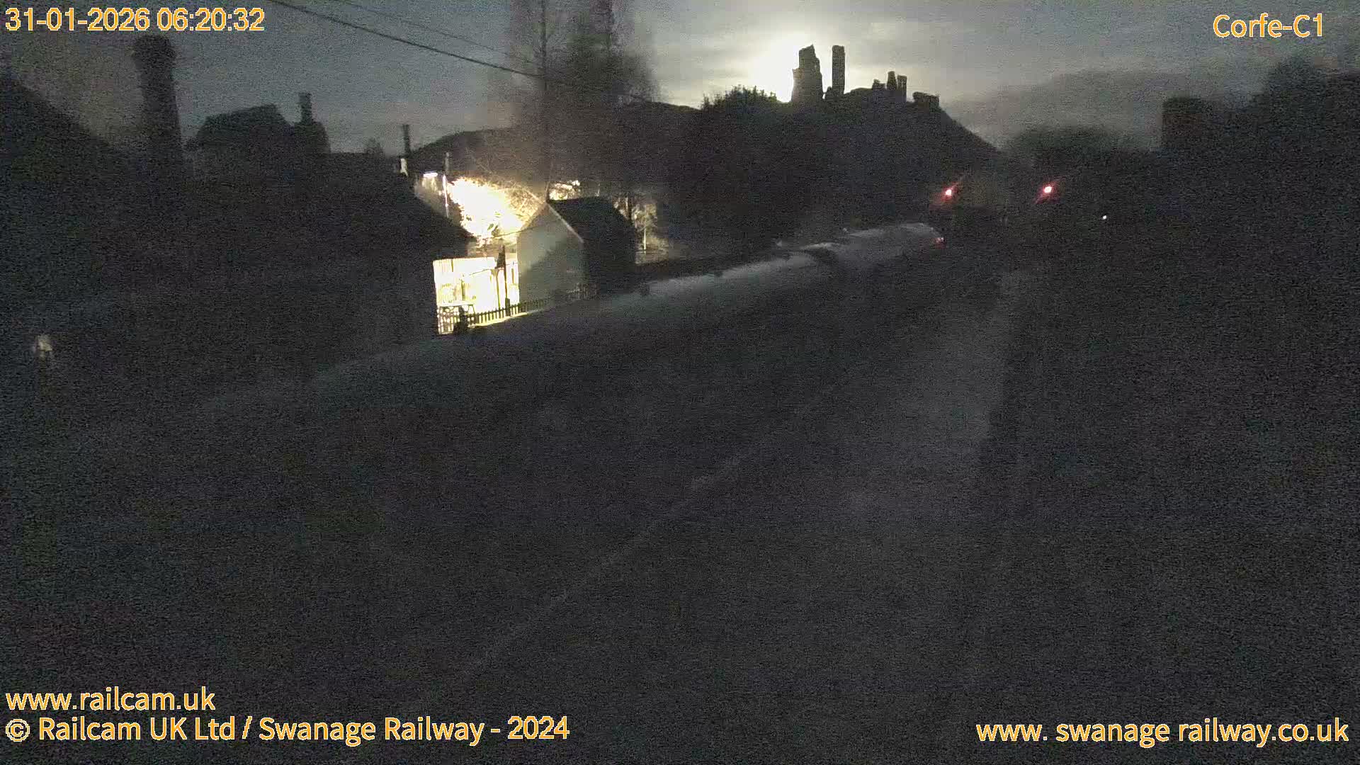 Corfe Castle View & Corfe Railway Station Live Cam - Purbeck, Dorset, South West, England, United Kingdom
