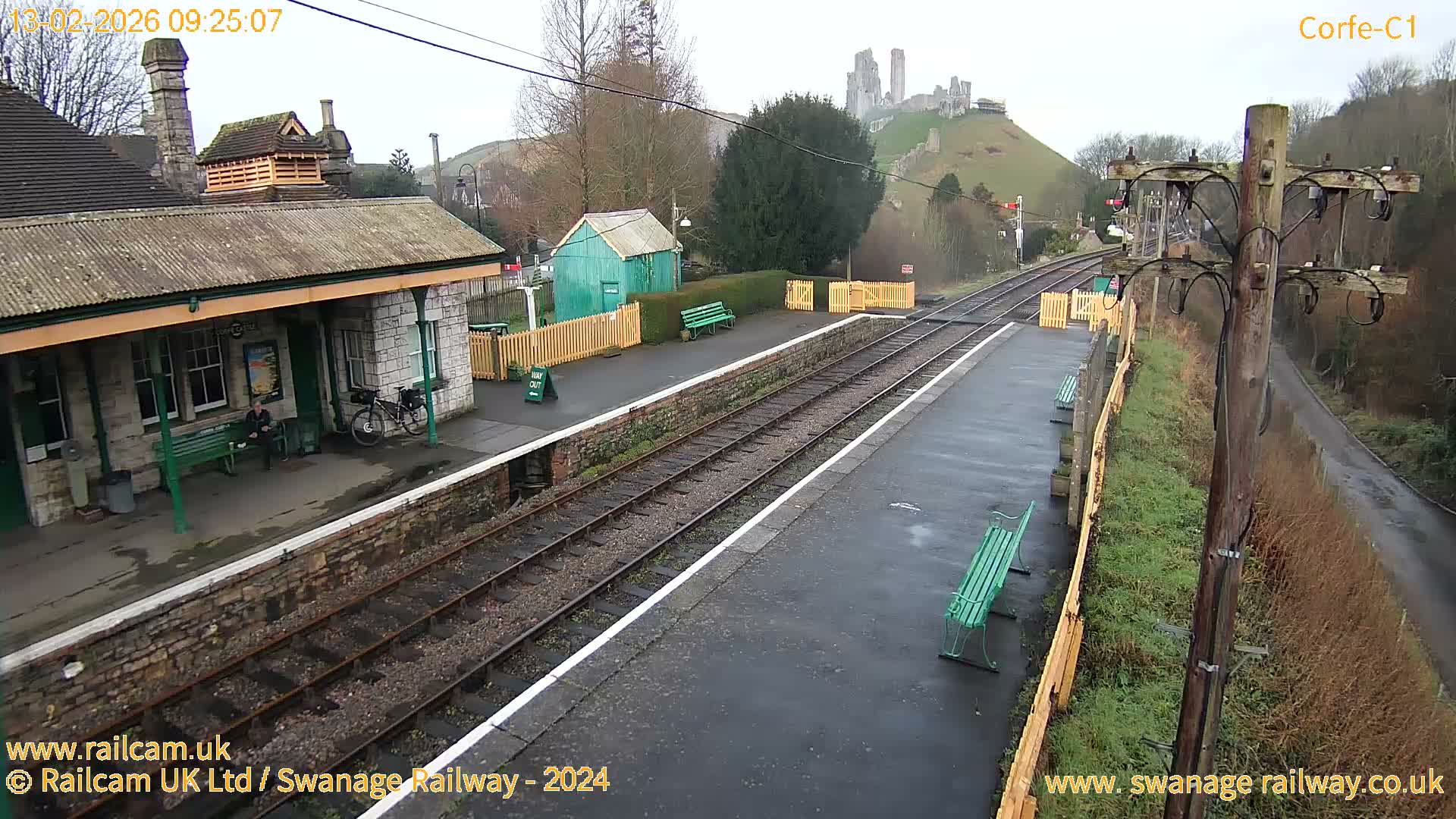 Corfe Castle View & Corfe Railway Station Live Cam - Purbeck, Dorset, South West, England, United Kingdom