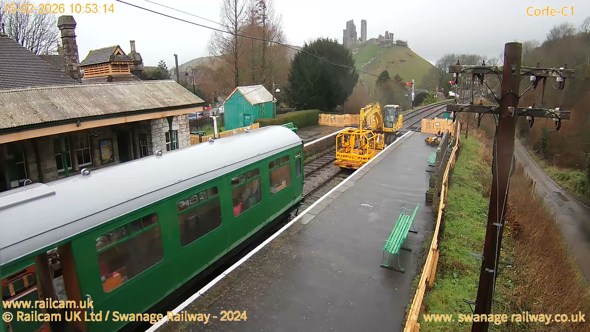 Corfe Castle View & Corfe Railway Station Live Cam - Purbeck, Dorset, South West, England, United Kingdom