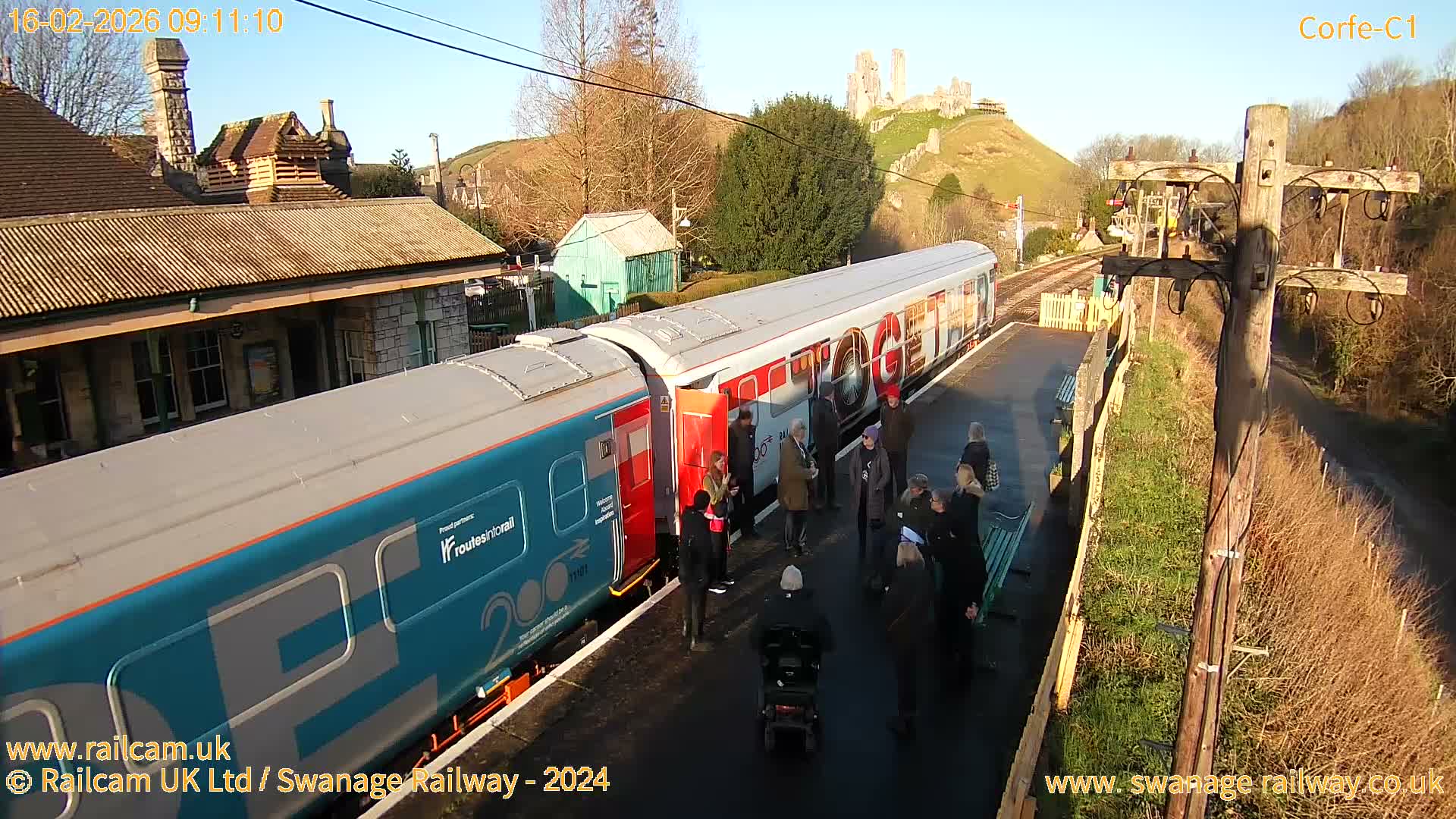 Corfe Castle View & Corfe Railway Station Live Cam - Purbeck, Dorset, South West, England, United Kingdom