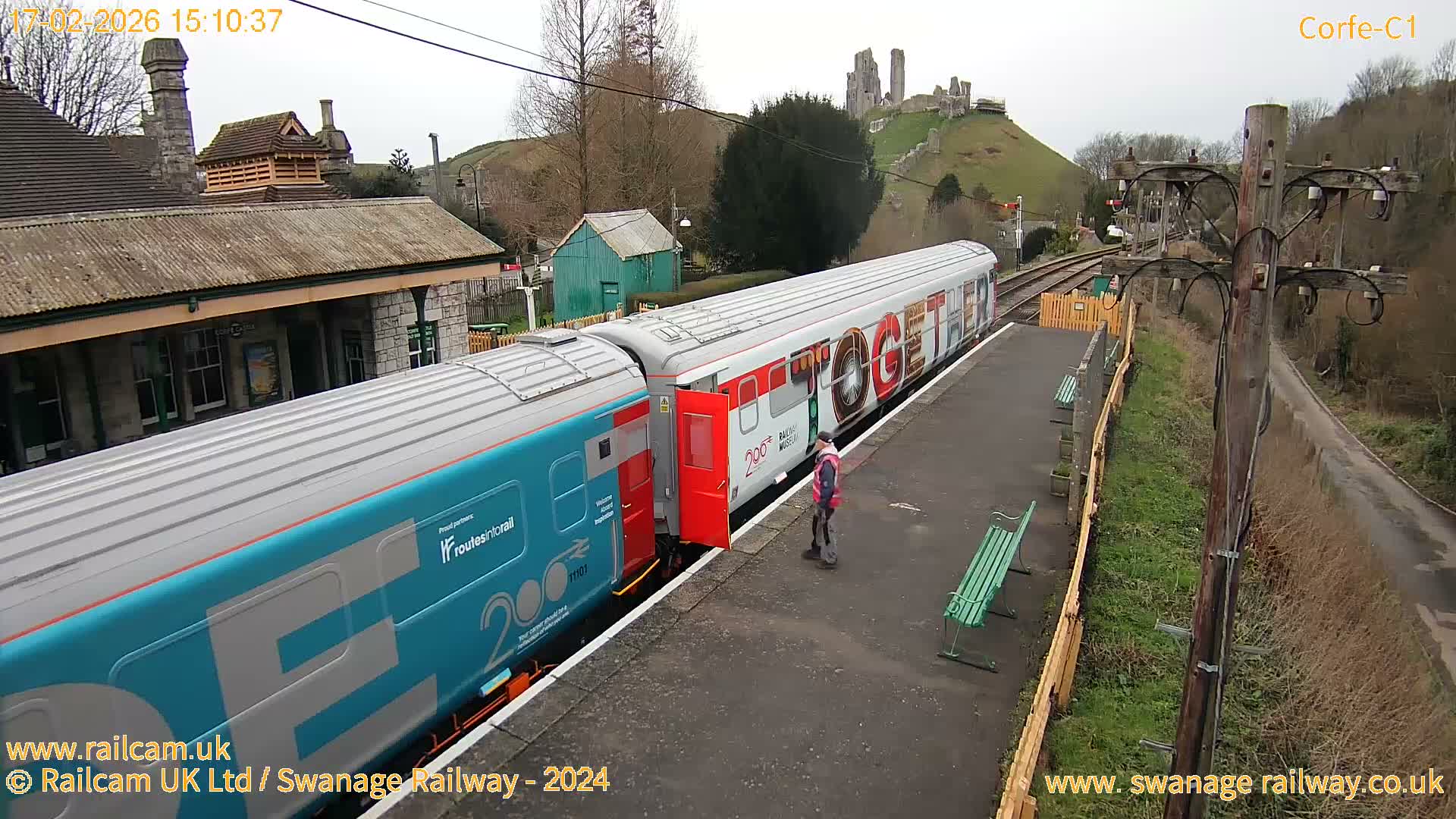 Corfe Castle View & Corfe Railway Station Live Cam - Purbeck, Dorset, South West, England, United Kingdom