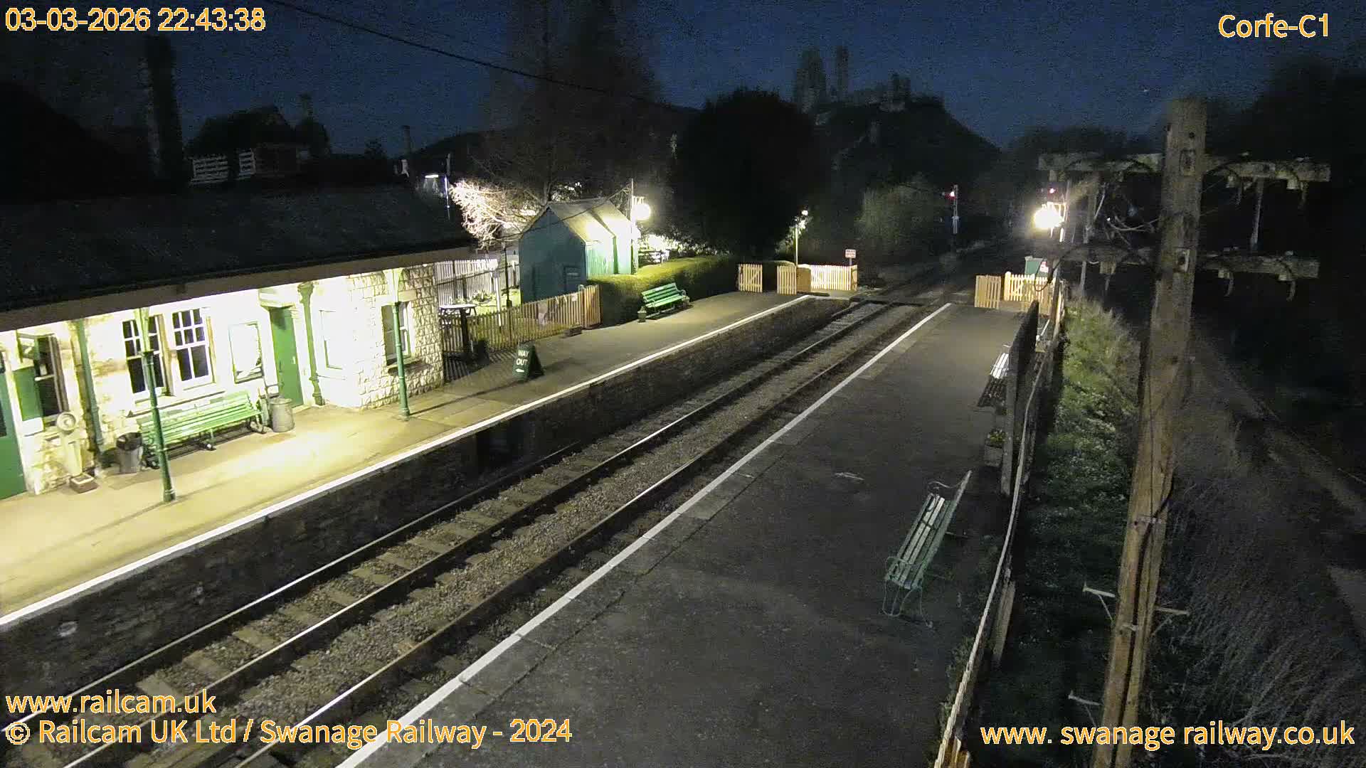 Corfe Castle View & Corfe Railway Station Live Cam - Purbeck, Dorset, South West, England, United Kingdom