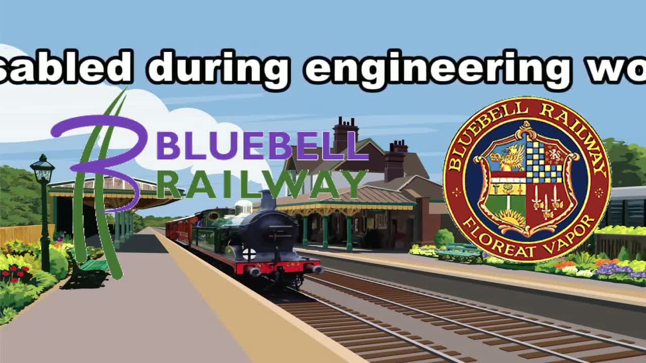 A steam train is departing from a railway station on a sunny day.