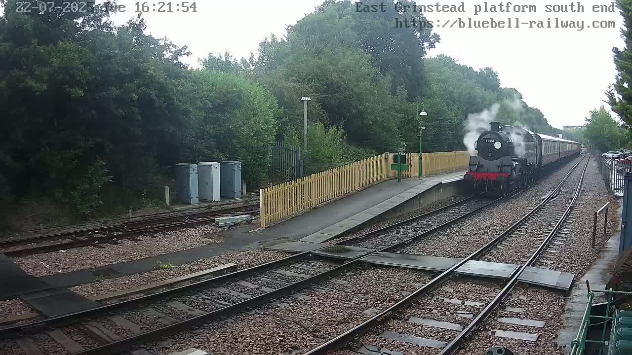 East Grinstead Station Bluebell Railway Platforms South End Live Cam - Mid Sussex, East Sussex, South East, England, United Kingdom