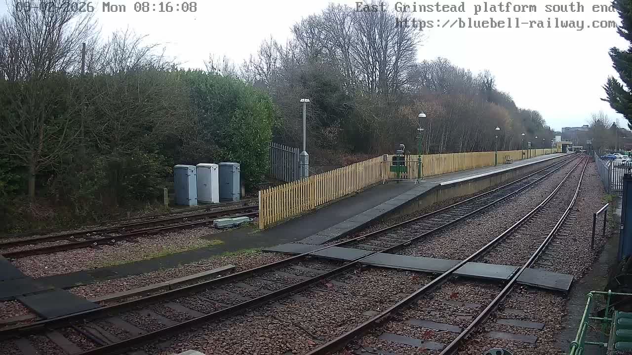East Grinstead Station Bluebell Railway Platforms South End Live Cam - Mid Sussex, East Sussex, South East, England, United Kingdom