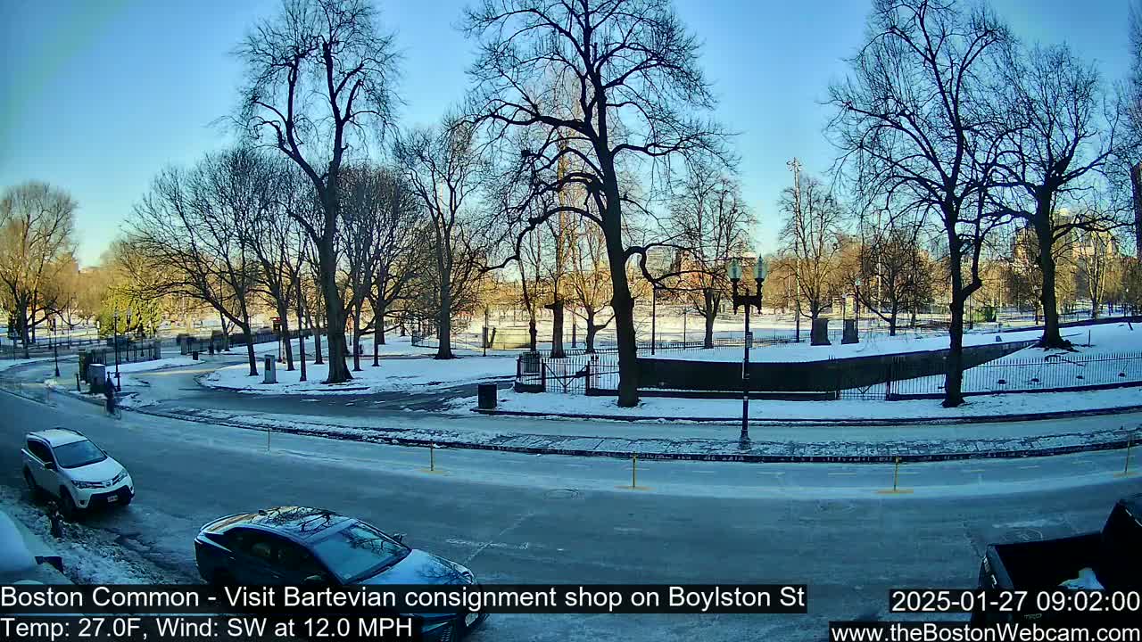 Boston Common at Boylston St.  Live Cam  - Boston , Massachusetts, USA
