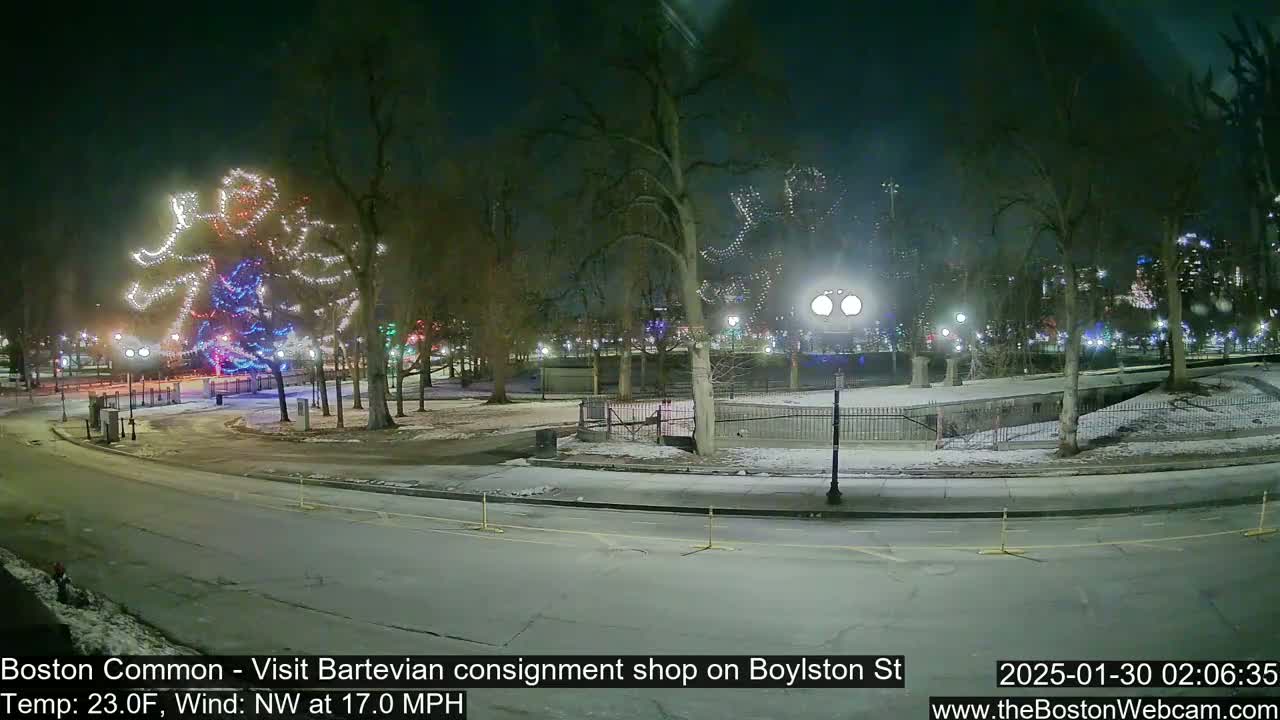 Boston Common at Boylston St.  Live Cam  - Boston , Massachusetts, USA