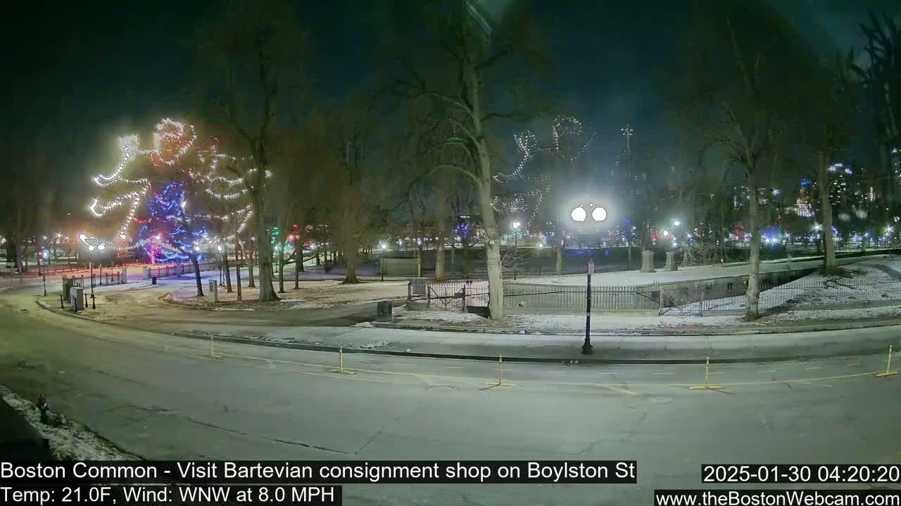 Boston Common at Boylston St.  Live Cam  - Boston , Massachusetts, USA