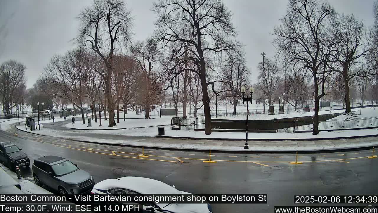Boston Common at Boylston St.  Live Cam  - Boston , Massachusetts, USA