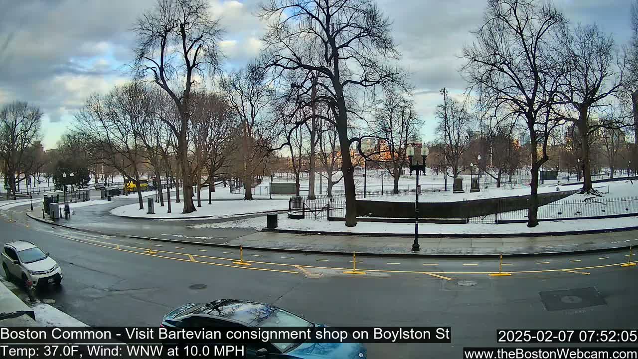 Boston Common at Boylston St.  Live Cam  - Boston , Massachusetts, USA