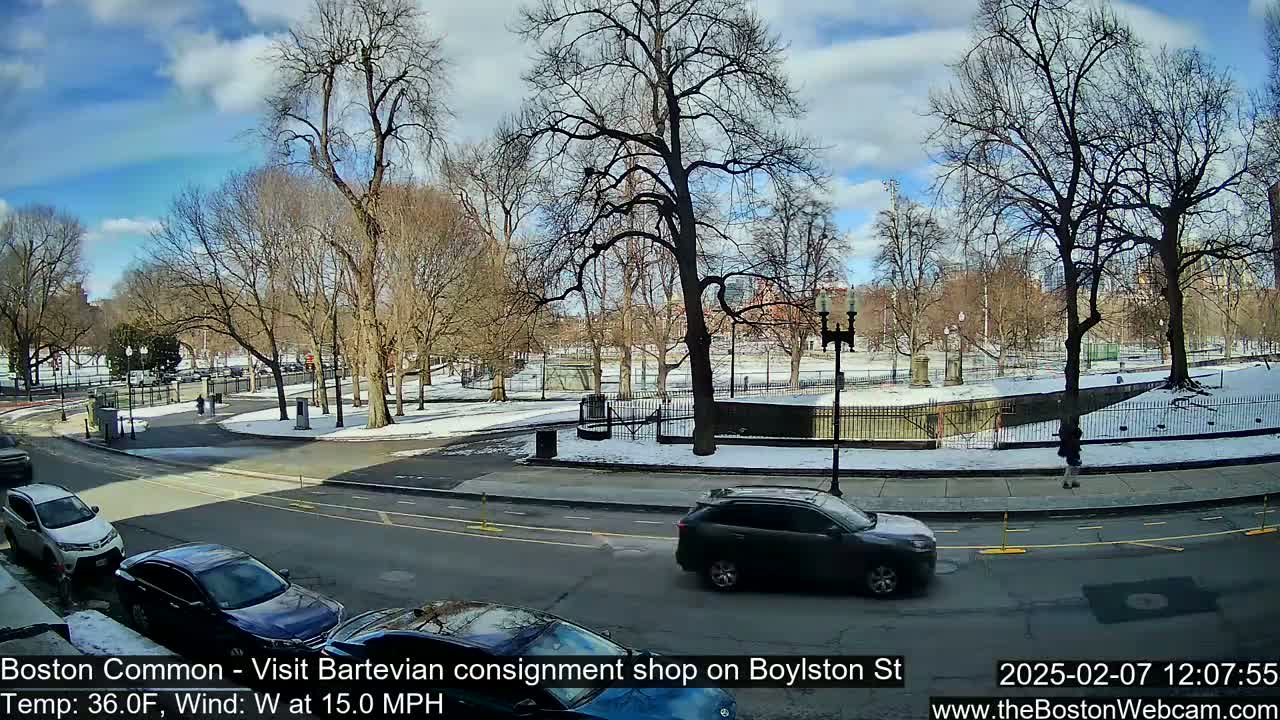 Boston Common at Boylston St.  Live Cam  - Boston , Massachusetts, USA