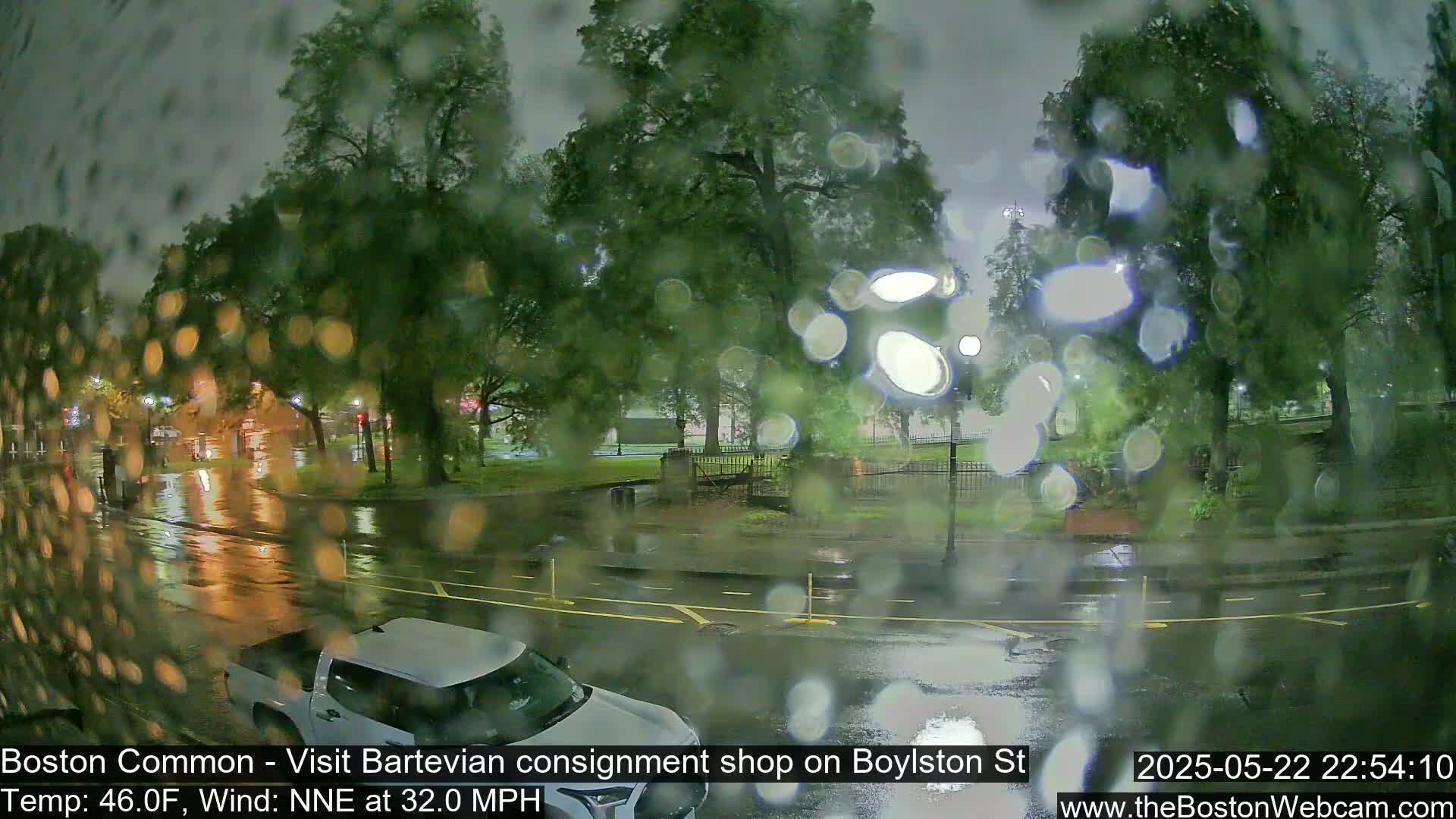 Boston Common at Boylston St.  Live Cam  - Boston , Massachusetts, USA