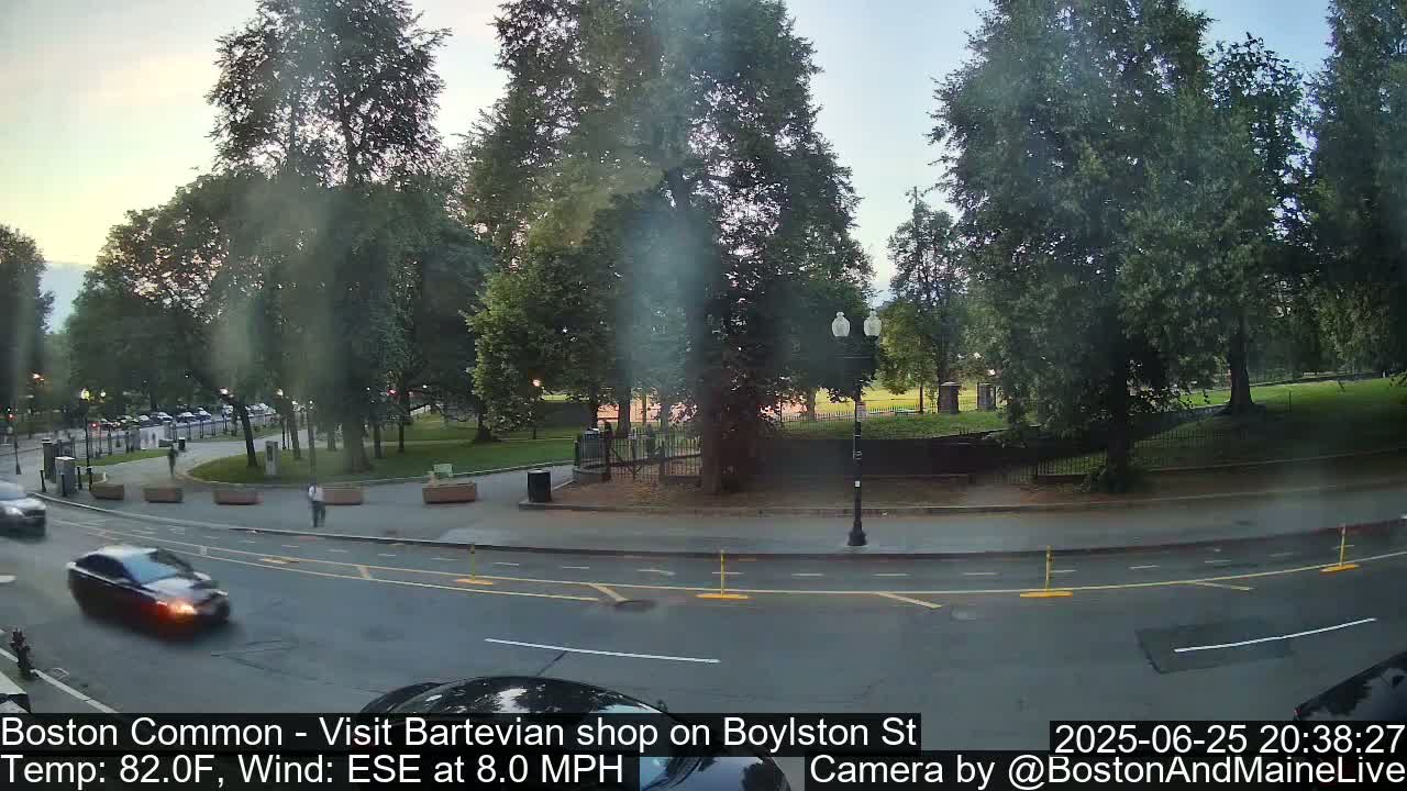 Boston Common at Boylston St.  Live Cam  - Boston , Massachusetts, USA