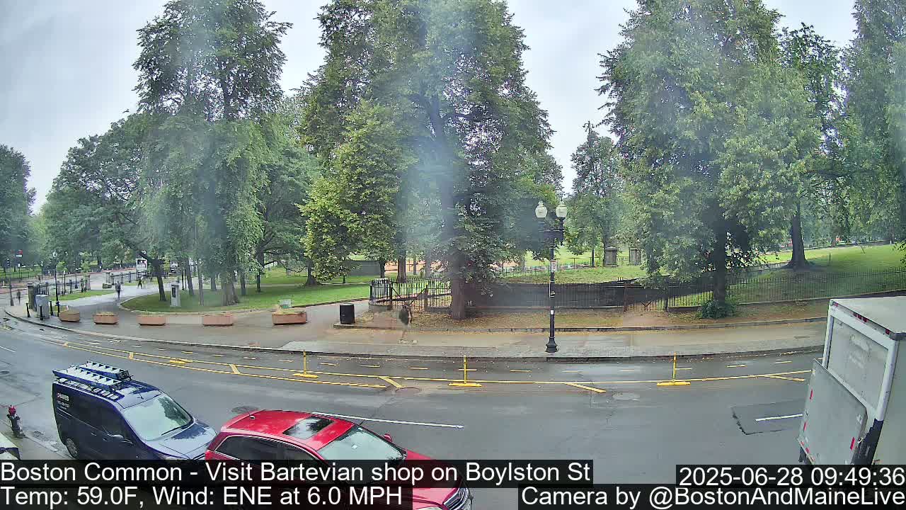 Boston Common at Boylston St.  Live Cam  - Boston , Massachusetts, USA