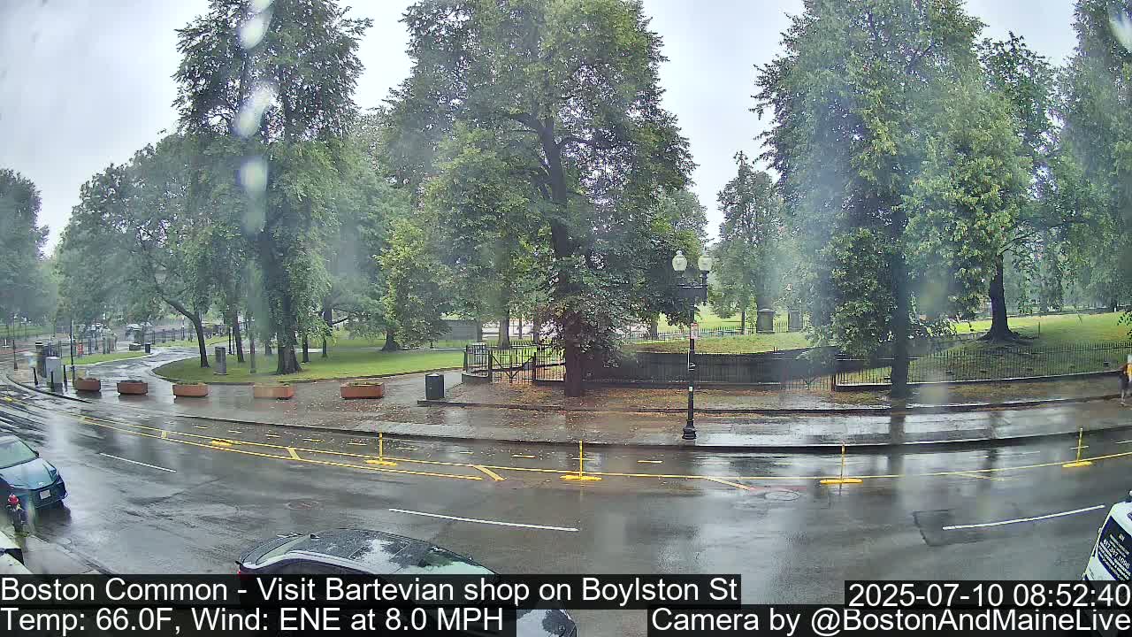 Boston Common at Boylston St.  Live Cam  - Boston , Massachusetts, USA