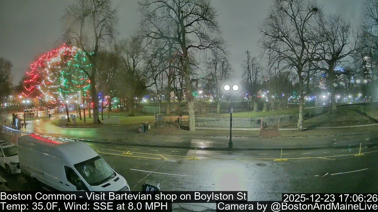 Boston Common at Boylston St.  Live Cam  - Boston , Massachusetts, USA