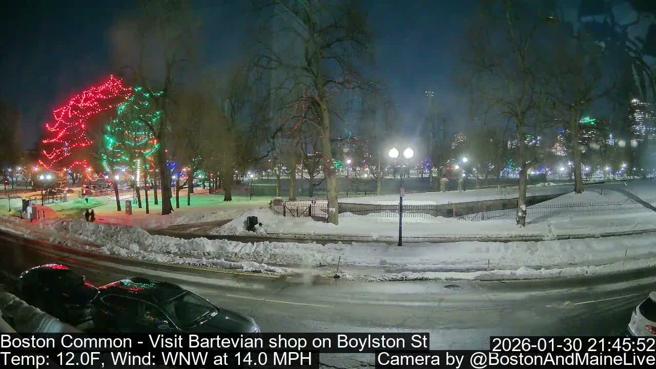 Boston Common at Boylston St.  Live Cam  - Boston , Massachusetts, USA