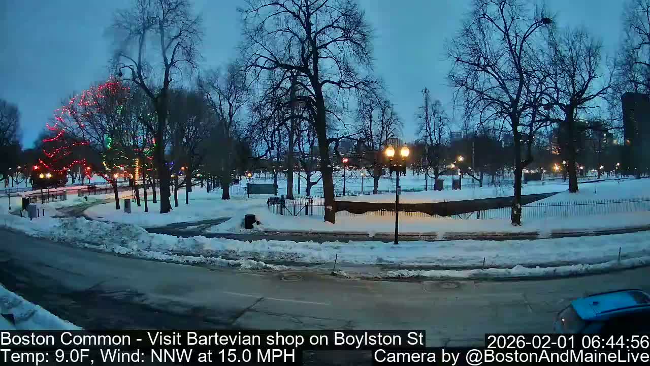 Boston Common at Boylston St.  Live Cam  - Boston , Massachusetts, USA