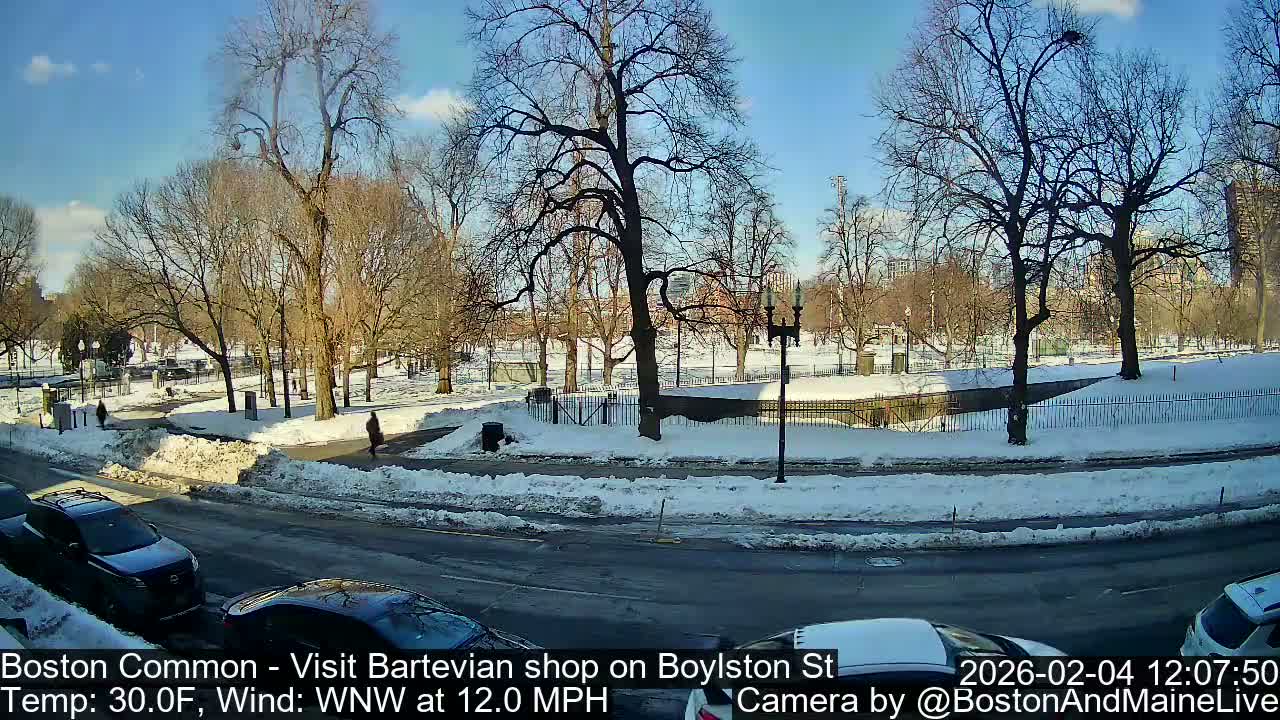 Boston Common at Boylston St.  Live Cam  - Boston , Massachusetts, USA