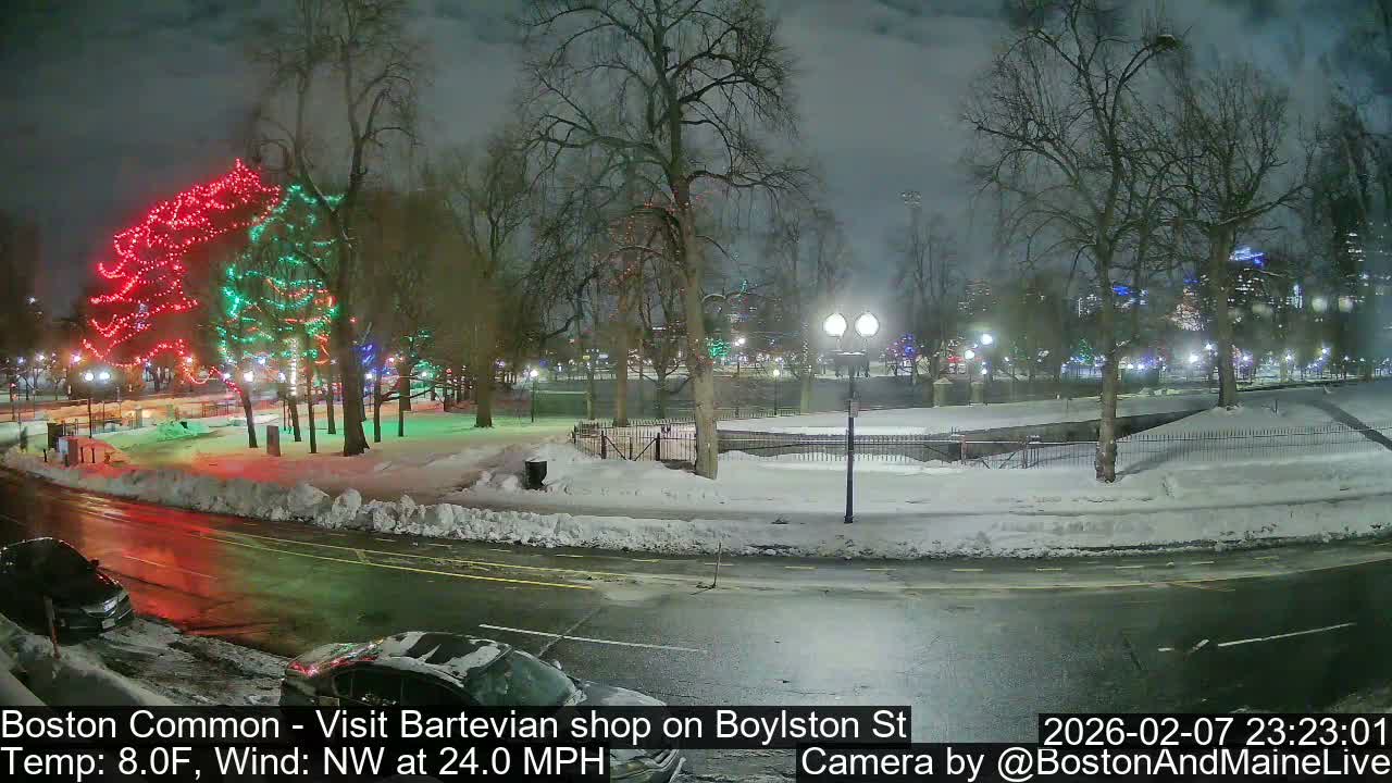Boston Common at Boylston St.  Live Cam  - Boston , Massachusetts, USA