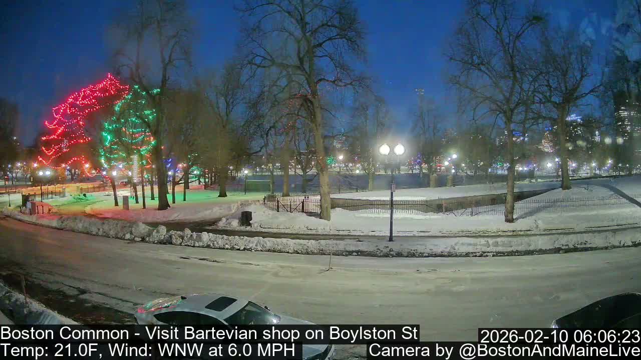 Boston Common at Boylston St.  Live Cam  - Boston , Massachusetts, USA