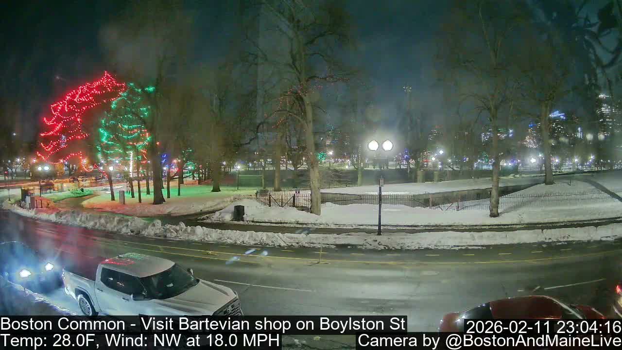 Boston Common at Boylston St.  Live Cam  - Boston , Massachusetts, USA
