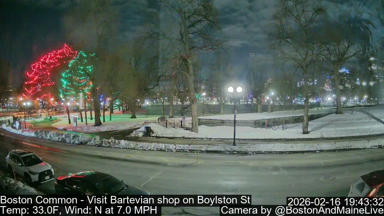 Boston Common at Boylston St.  Live Cam  - Boston , Massachusetts, USA