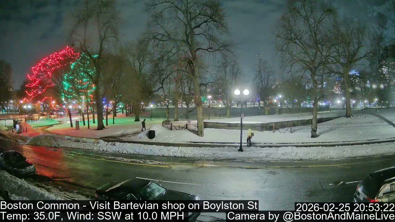 Boston Common at Boylston St.  Live Cam  - Boston , Massachusetts, USA