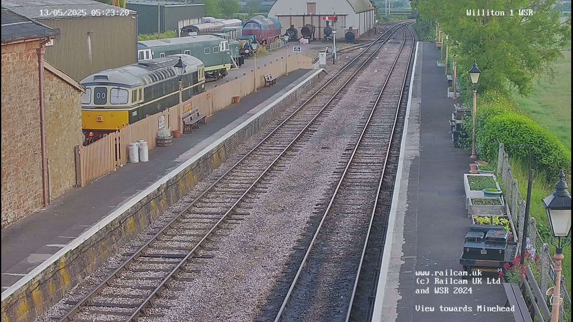 West Somerset Railway Williton Station North Platform View Live Cam  - Somerset, South West, England, United Kingdom