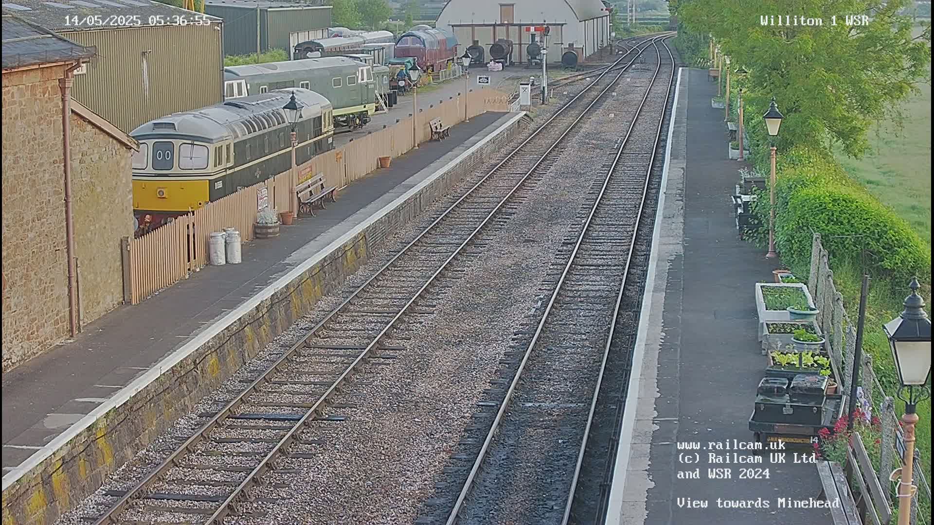 West Somerset Railway Williton Station North Platform View Live Cam  - Somerset, South West, England, United Kingdom