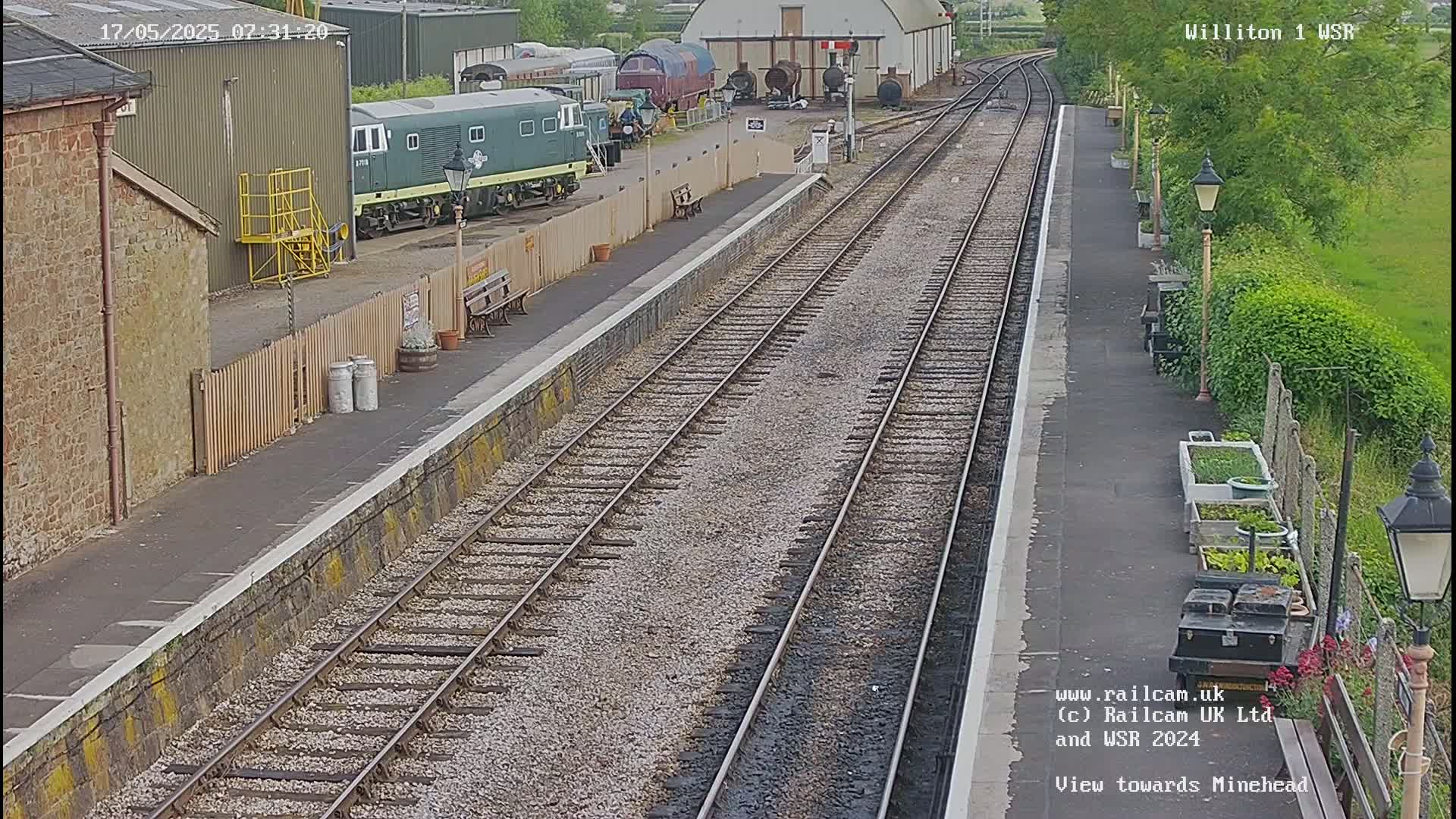 West Somerset Railway Williton Station North Platform View Live Cam  - Somerset, South West, England, United Kingdom