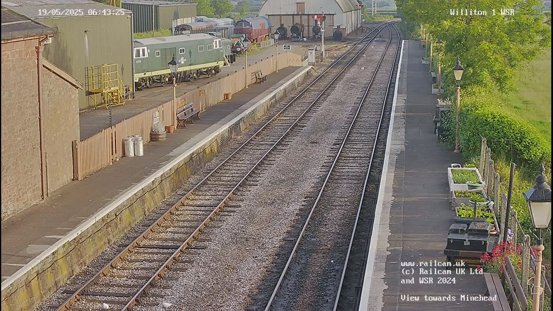 West Somerset Railway Williton Station North Platform View Live Cam  - Somerset, South West, England, United Kingdom