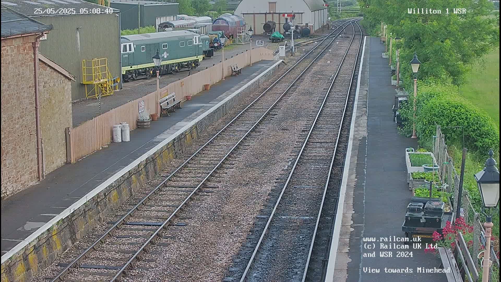West Somerset Railway Williton Station North Platform View Live Cam  - Somerset, South West, England, United Kingdom