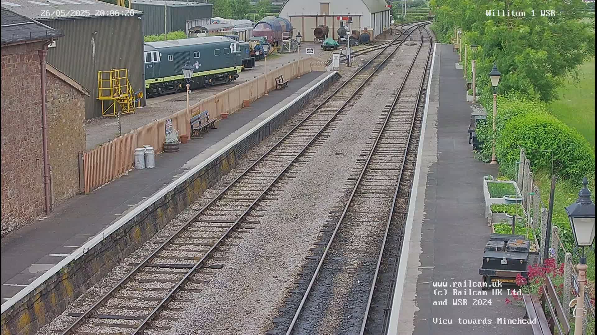West Somerset Railway Williton Station North Platform View Live Cam  - Somerset, South West, England, United Kingdom