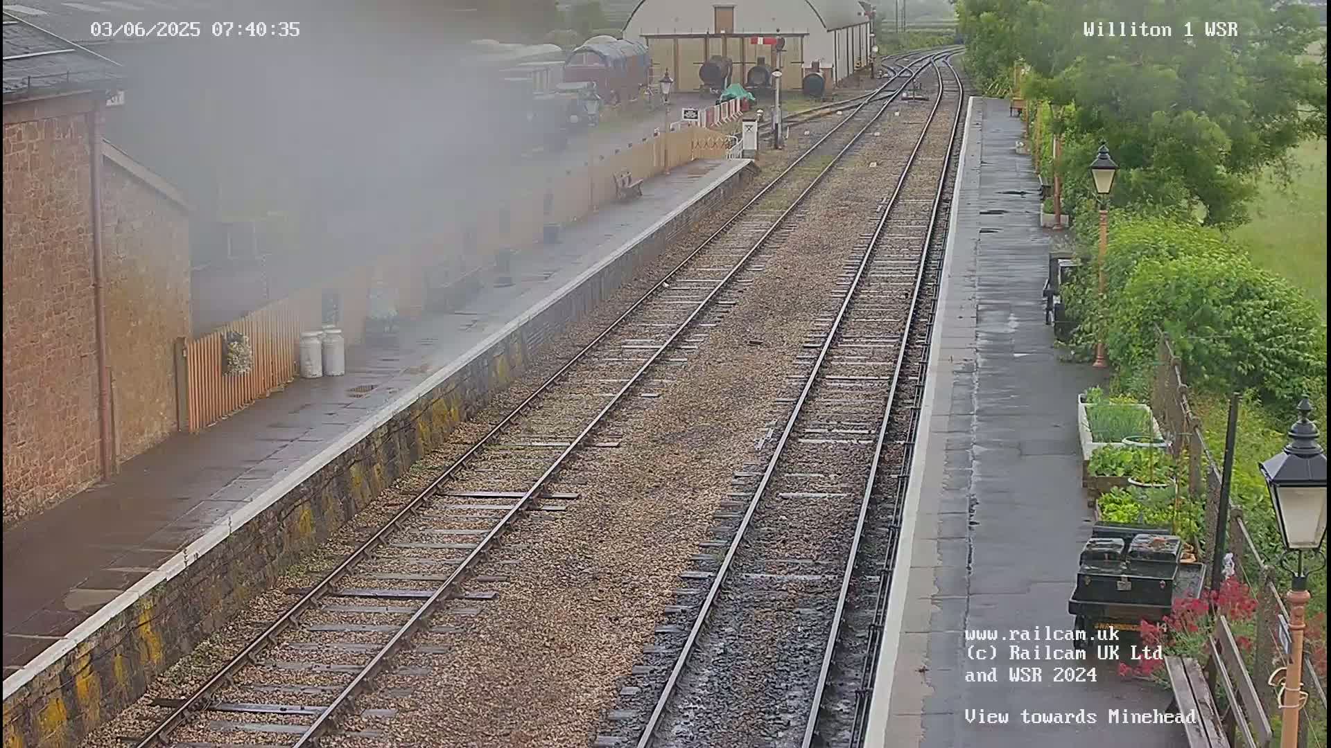 West Somerset Railway Williton Station North Platform View Live Cam  - Somerset, South West, England, United Kingdom