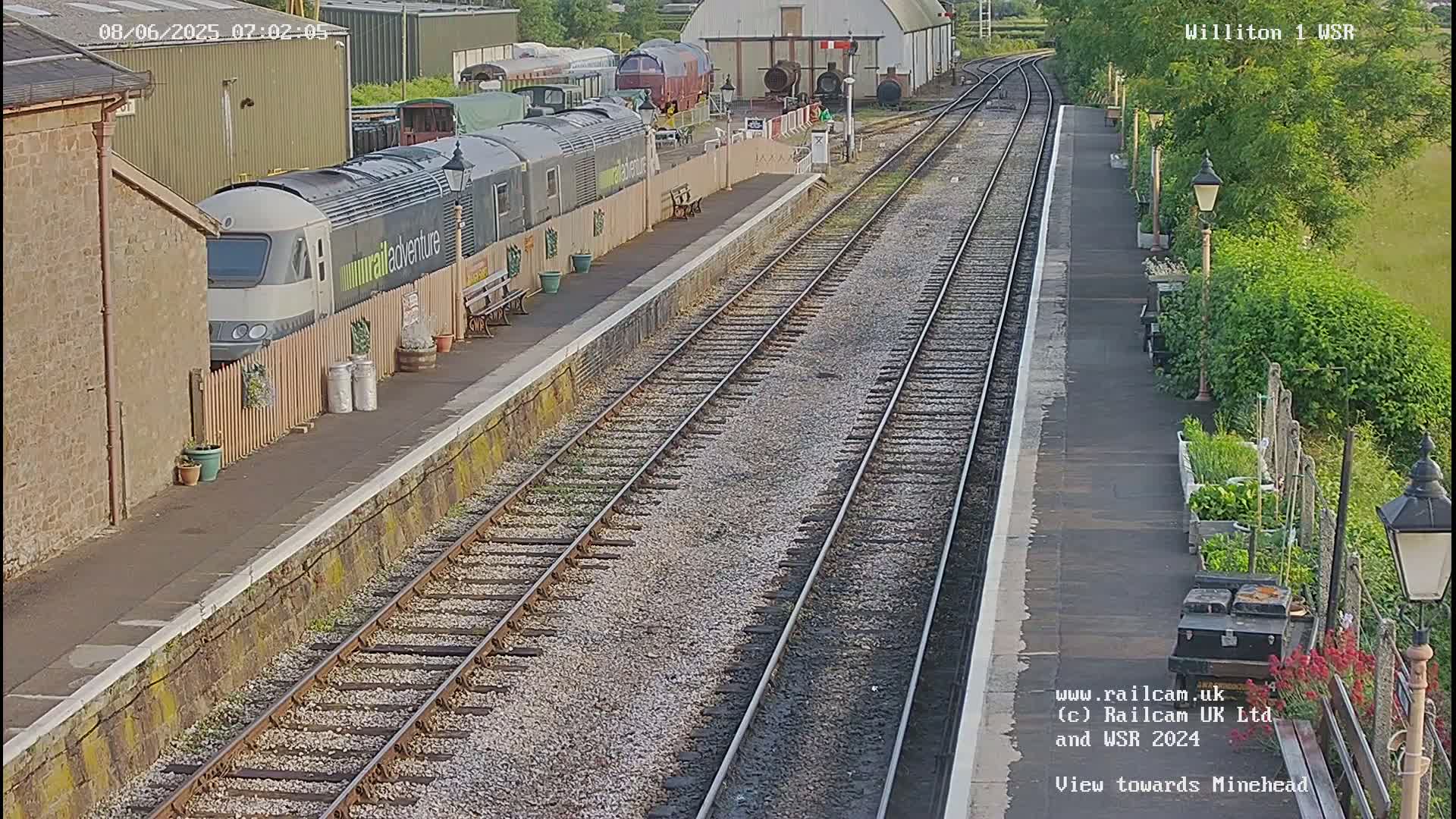 West Somerset Railway Williton Station North Platform View Live Cam  - Somerset, South West, England, United Kingdom