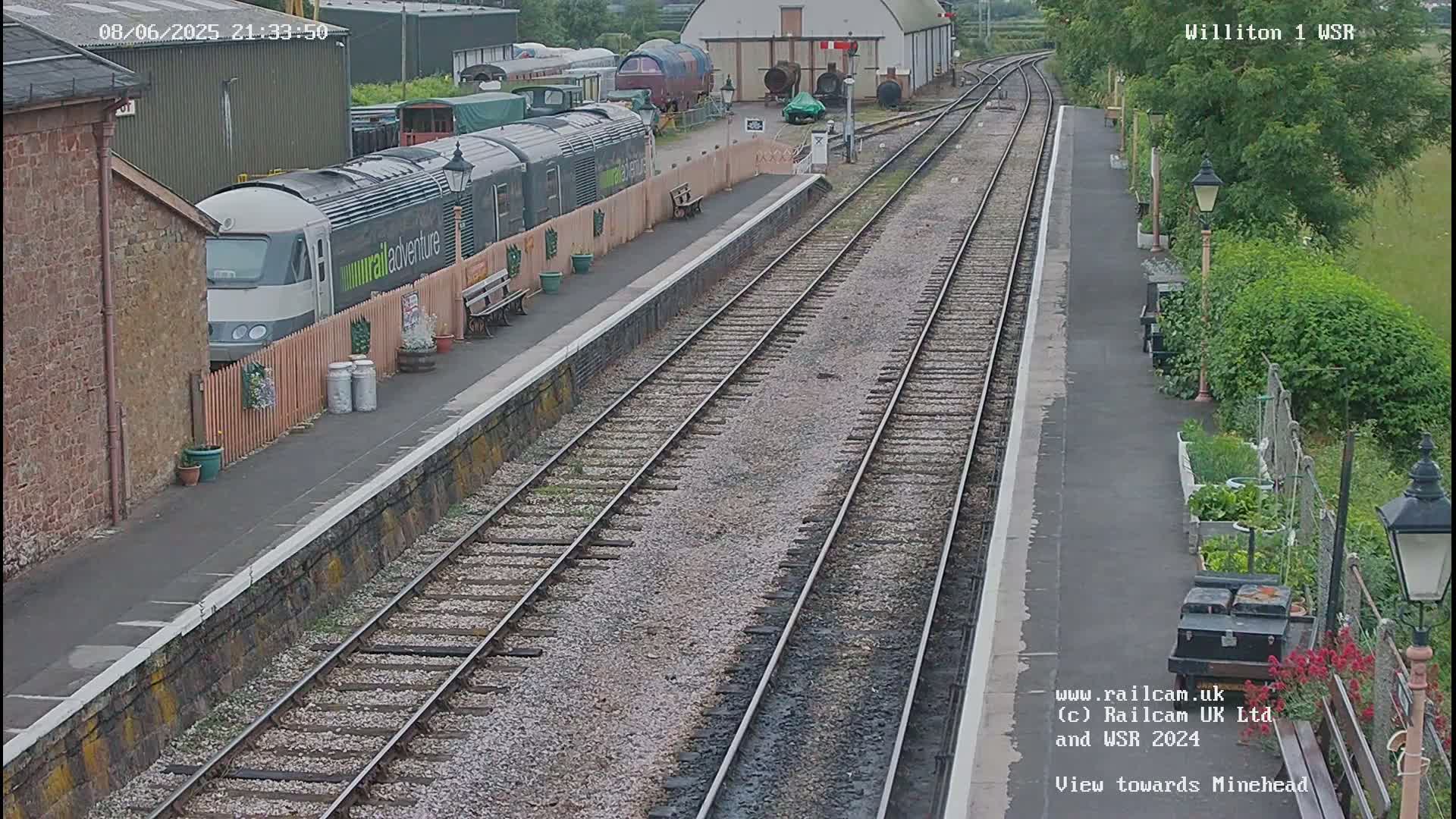 West Somerset Railway Williton Station North Platform View Live Cam  - Somerset, South West, England, United Kingdom