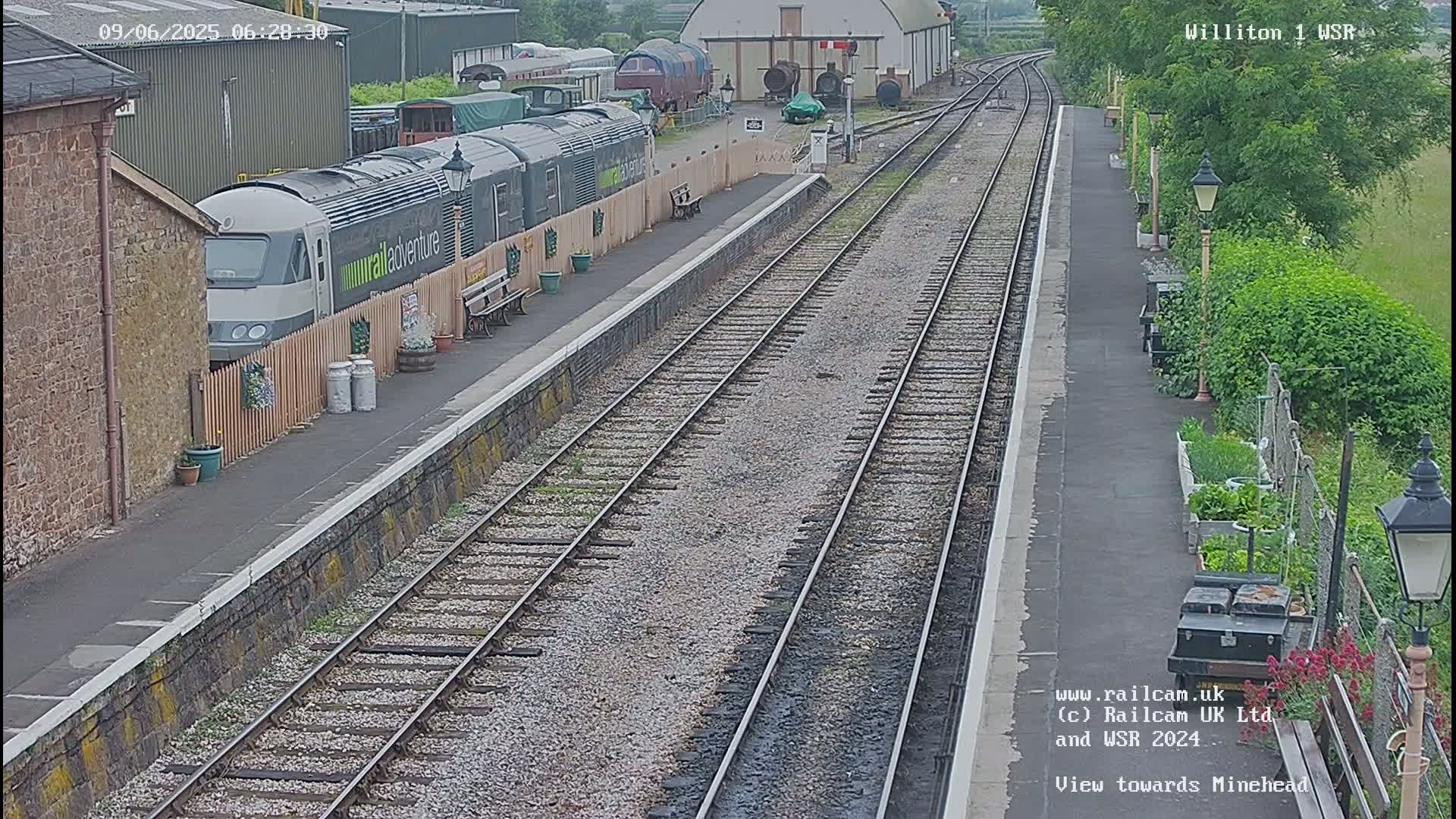 West Somerset Railway Williton Station North Platform View Live Cam  - Somerset, South West, England, United Kingdom