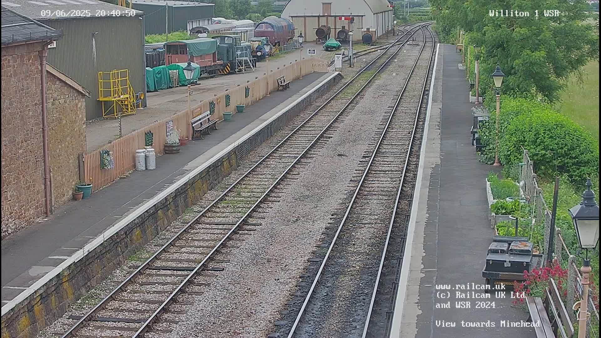 West Somerset Railway Williton Station North Platform View Live Cam  - Somerset, South West, England, United Kingdom